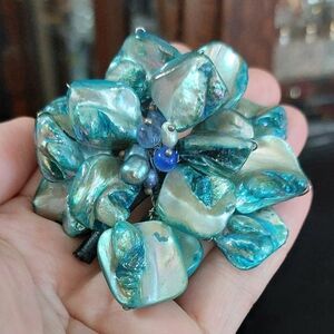 Blue Decorative Craft Piece Dyed Mother Of Pearl Shell